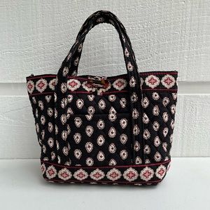 Vera Bradley Classic Black Paisley 2006 Retired Mini Small Shoulder Bag Purse